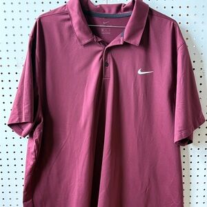 4XL Nike Men's Burgundy Polo Shirt DRI -FIT